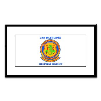 2B4M - M01 - 02 - 2nd Battalion 4th Marines with Text - Small Framed Print